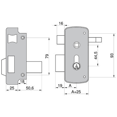 CERRADURA 2556BP-60-I B/PERFIL MCM