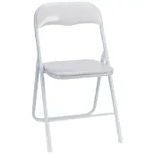 SILLA ACERO PLEGABLE ACOLCHADA BLANCA 78x46cm 76917