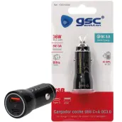 CARGADOR RAPIDO MECHERO COCHE USB 1xC+1xA QUALCOMM 105515009 GSC