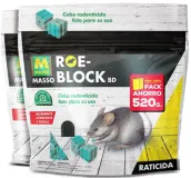 RATICIDA CEBO PARA RATAS ROE BLOCK 520gr (2x260gr) 231535 MASSO