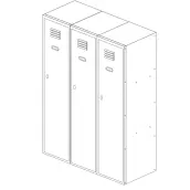 ROPERO TAQUILLA GRIS 180x30x50cm INICIAL (2 COSTADOS) 1 PUERTA