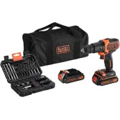 SET TALADRO PERCUTOR 18V 2 BATERIAS BDCHD18C2TA/18BS32-QW BLACK&DECKER