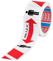 ROLLO CINTA SEÑALIZACION 50mt x 50mm MANTENER DISTANCIA  TESA