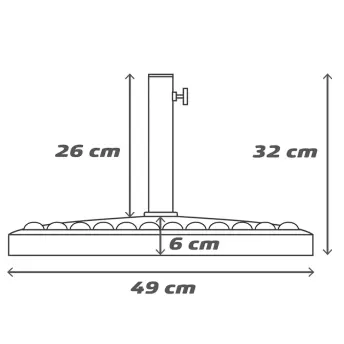 BASE PARASOL SOMBRILLA POLIRESINA 49x32cm 14kg 53903 AKTIVE