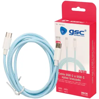 CABLE 1,5mt TRENZADO USB TIPO C A USB TIPO C 105515015 GSC