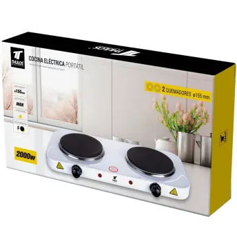 COCINA ELECTRICA 2 FUEGOS 2x1.000w TH-CE2011 THULOS
