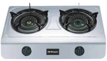 COCINA BUTANO INOX CON PIEZO 2 FUEGOS FO-2700 ORBEGOZO