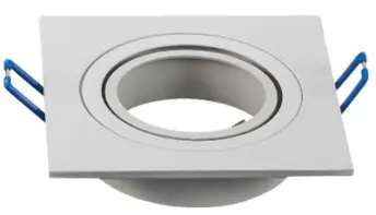 ARO EMPOTRABLE BASCULANTE 10x10cm C/PORTALAMPARAS BLANCO