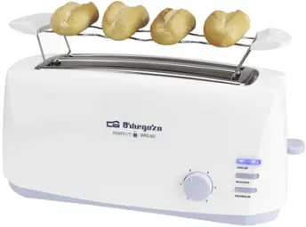 TOSTADOR PAN DOBLE REBANADA LARGA 1.400w TO-4500 ORBEGOZO