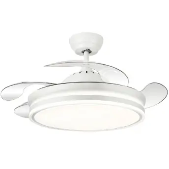 VENTILADOR TECHO 3 ASPAS PLEGABLES 109cm 36w MOTOR DC CALIMA BLANCO