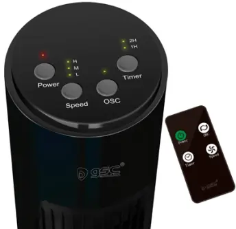 VENTILADOR TORRE MANDO DIST. 45w 79cm NEGRO NANDI GSC
