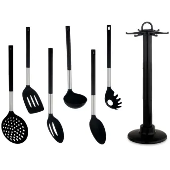 JUEGO 7 UTILES COCINA NYLON MANGO ACERO 79624 KINVARA