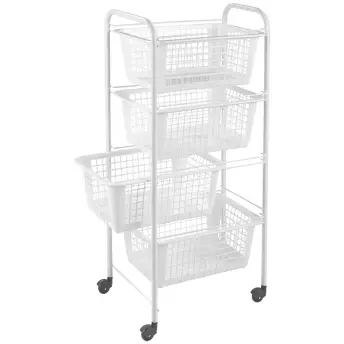 VERDULERO BLANCO C/RUEDAS 4 CAJONES 341804003 METALTEX
