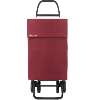 CARRO COMPRA 2+2 4R NYLON BURDEOS/ROJO JEA032 ROLSER