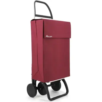 CARRO COMPRA 2+2 4R NYLON BURDEOS/ROJO JEA032 ROLSER