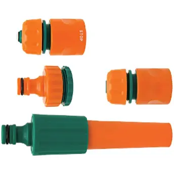 JUEGO 4 ACC. RIEGO CONECTORES+LANZA PLASTICO 89204 FLO