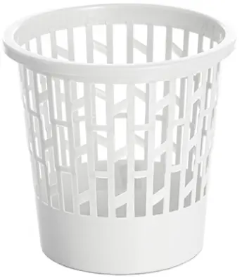 PAPELERA PLASTICO REJILLA BLANCA 12lt P27BL