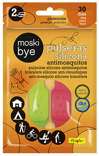 BLISTER 2 PULSERAS ANTIMOSQUITO 20562 MOSKIBYE FLOWER