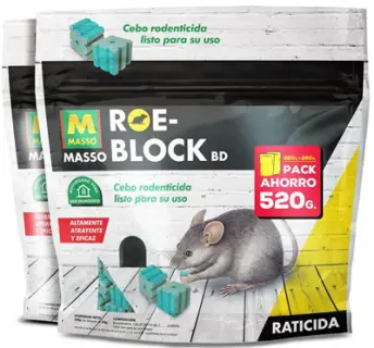 CEBO PARA RATAS ROE BLOCK 520gr (2x260gr) 231535 MASSO