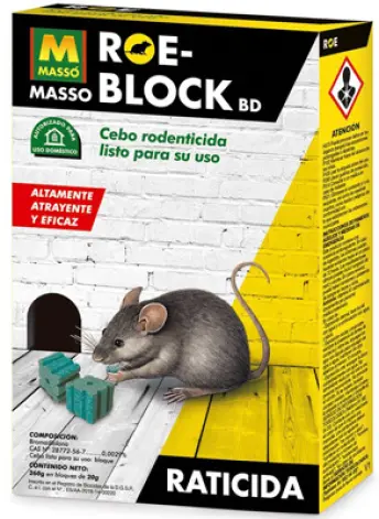 CEBO PARA RATAS ROE BLOCK PLUS 260gr 231534 MASSO