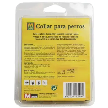 COLLAR REPELENTE PERRO ANTIPARASITARIO 60cm 231027 MASSO