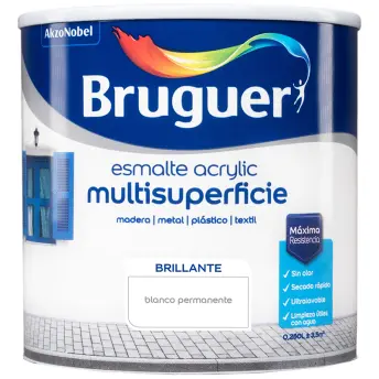 ESMALTE ACRILICO BLANCO BRILLANTE 250ml 5160638 BRUGUER