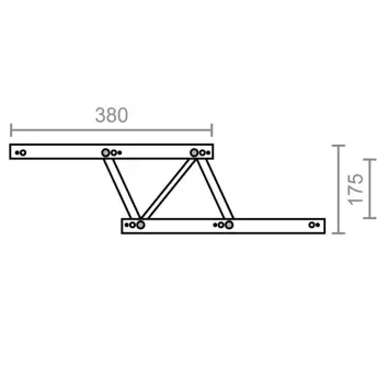 JUEGO BISAGRA ELEVABLE 380x40x22mm PARA MESAS CENTRO 95038