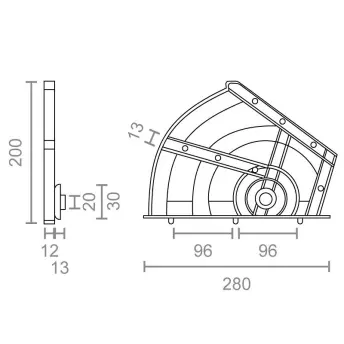 JUEGO BISAGRA PLASTICO COMPAS 280mm PARA ZAPATERO 94025