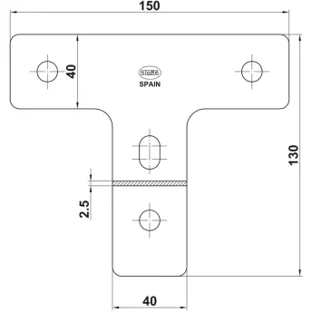 CAJA 10 PLACA ´TE´ BICROMATADO 150x130x40x2.5mm MOD.506 AMIG