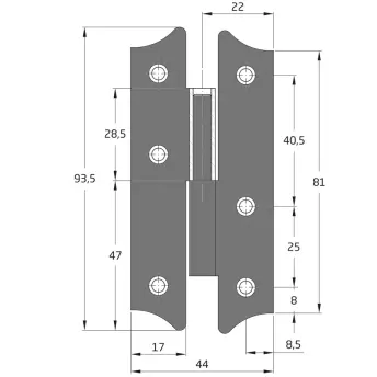 CAJA 25 PERNIOS 395-4 DCH BICROMATADO 94x44mm 273 AMIG