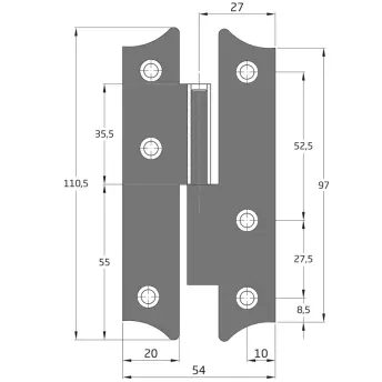 CAJA 25 PERNIOS 395-5 DCH BICROMATADO 110x54mm 275 AMIG