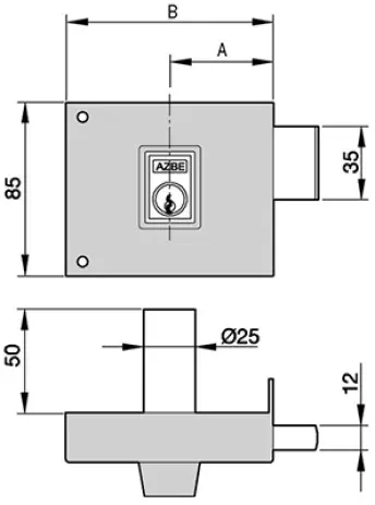 CERRADURA 124-AP 80 DCH B/PERFIL 12480DHP YALE