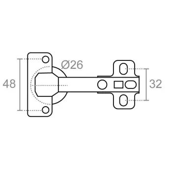 CAJA 24 BISAGRA CAZOLETA METAL S/CODO 26mm 19223 MICEL