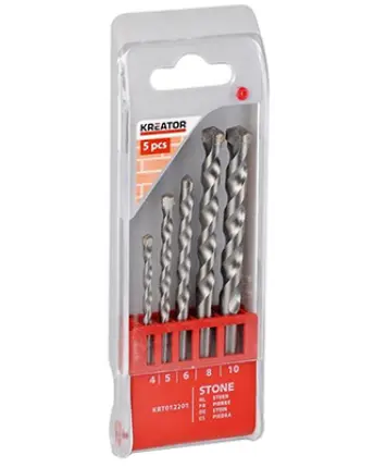 JUEGO 5 BROCAS WIDIA 4-5-6-8-10mm KRT012201 KREATOR