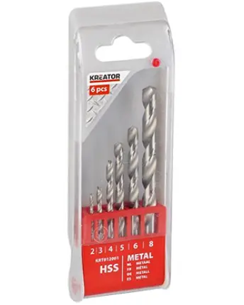 JUEGO 6 BROCAS HSS 2-3-4-5-6-8mm KRT012001 KREATOR