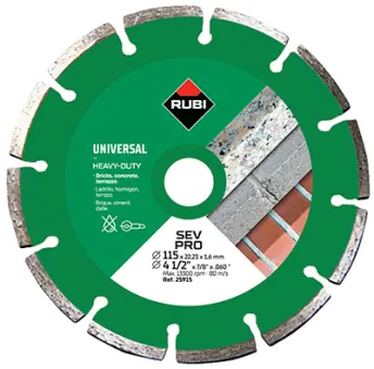 DISCO DIAMANTE 115mm GENERAL OBRA SEGMENTADO SEV 25915 RUBI