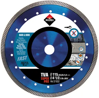 DISCO DIAMANTE 115mm MAT. DUROS CONTINUO TVA 31932 RUBI