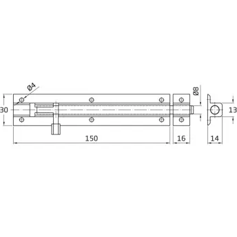 CAJA 20 PASADOR ALUMINIO PLATA 150mm MOD. 500 AMIG