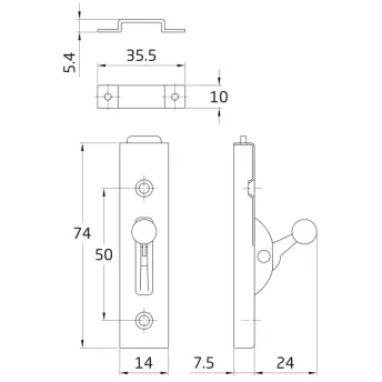 CAJA 50 PASADOR NIQUEL 75mm MOD. 425 310 AMIG