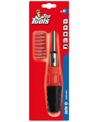 DESTORNILLADOR CARRACA 8 PUNTAS 220mm 39D181 TOP TOOLS
