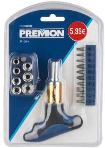 DESTORNILLADOR CARRACA 19 PUNTAS CROMO VANADIO PRE900052 PREMION
