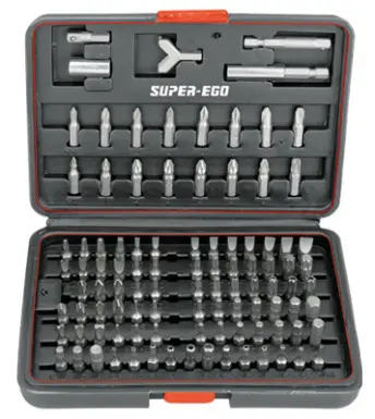 JUEGO 100 PUNTAS ATORNILLAR 1/4´ CR.VANADIO SEH1500 SUPER EGO