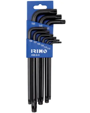 JUEGO 9 LLAVES TORX CLIP T10-T50 458-9-H IRIMO
