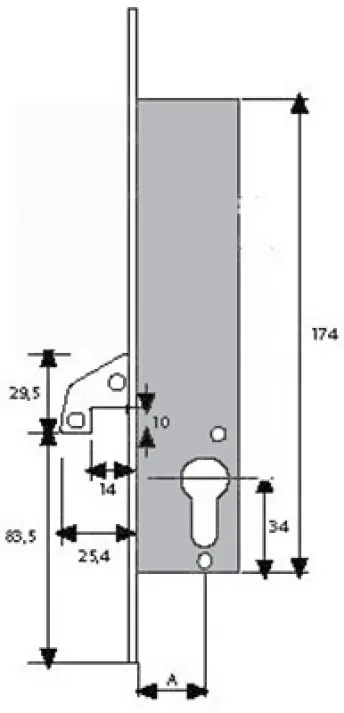 CERRADURA BASCULANTE GANCHO 2241-20 3AI TESA