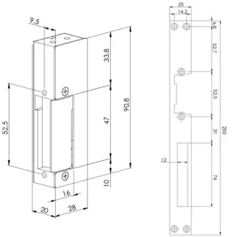 ABRE PUERTAS UNIVERSAL GRIS LARGO caja 104x20 DB121GB DORCAS