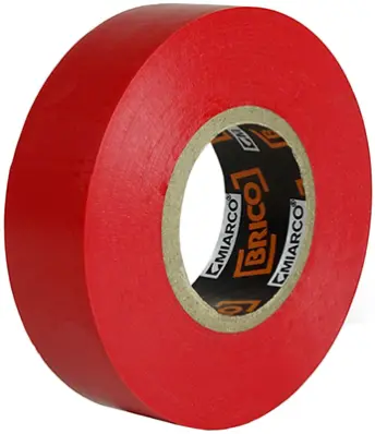 PAQ. 10 ROLLOS CINTA AISLANTE ROJA 19mm x20mt MIARCO