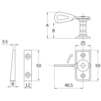 CAJA 10 ALDABILLAS LATONADA 15mm MOD.12 17842 AMIG