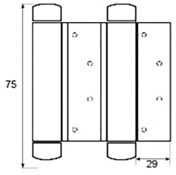 CAJA 2 BISAGRAS DOBLE ACC. LATONADA 75mm 15kg 57006 BRIMIC
