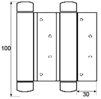 CAJA 2 BISAGRAS DOBLE ACC. LATONADA 100mm 22kg 57007 BRIMIC