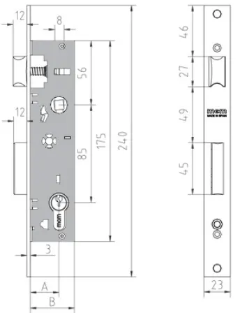 CERRADURA METAL DESLIZANTE ENTRADA 20mm 2650-2013 MCM